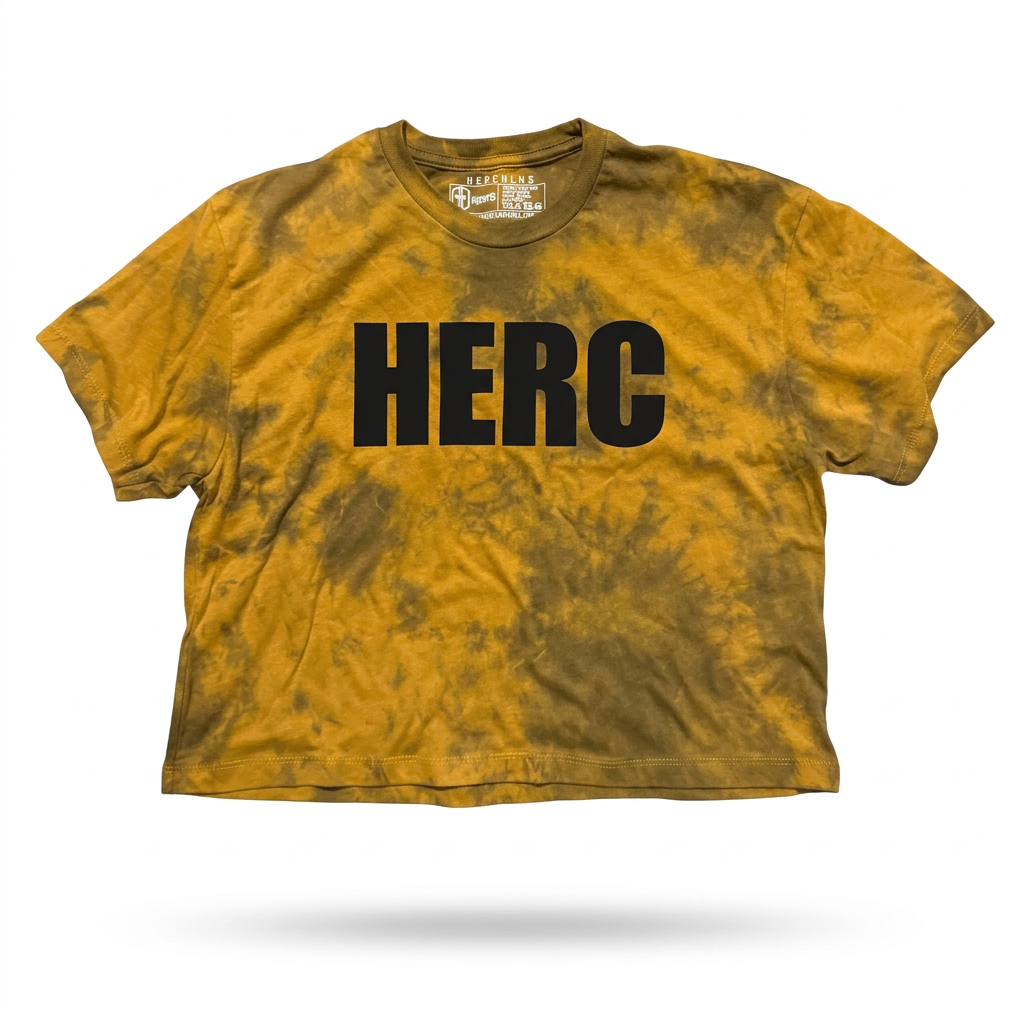 Black Dye Gold Crop with black HERC print