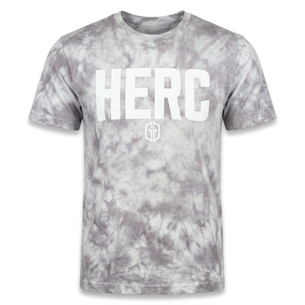 Black-dyed BOLD HERC tee with white lettering