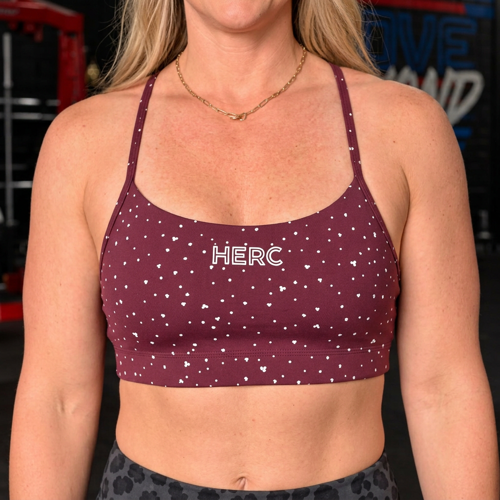Cropped AI Maroon Dot bra preview