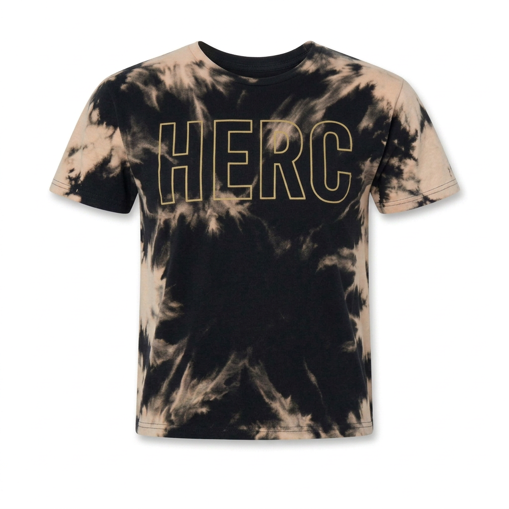 Outline HERC Bleach Crop Black print soft wash