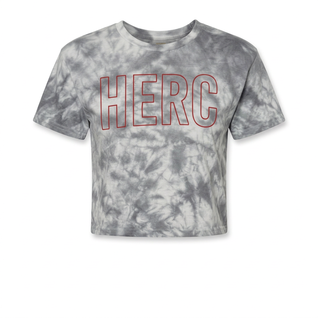 Outline HERC Black Dye Black Crop Red print