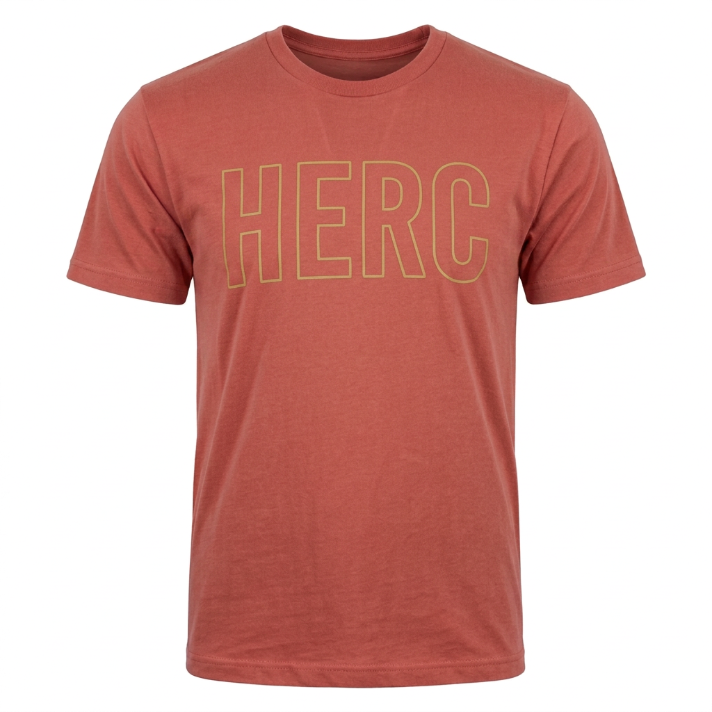 Outline HERC Solid Coral White print