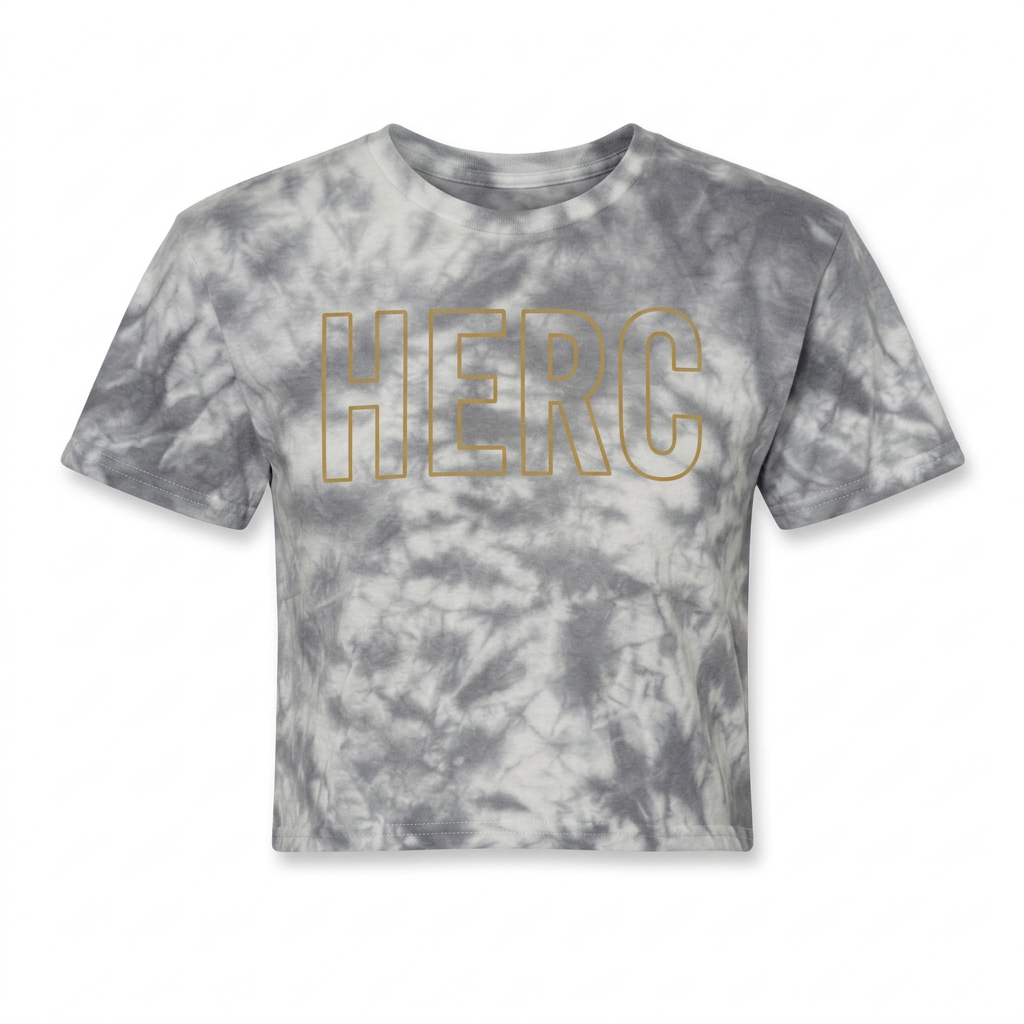 Outline HERC Black Dye Black Crop Gold print