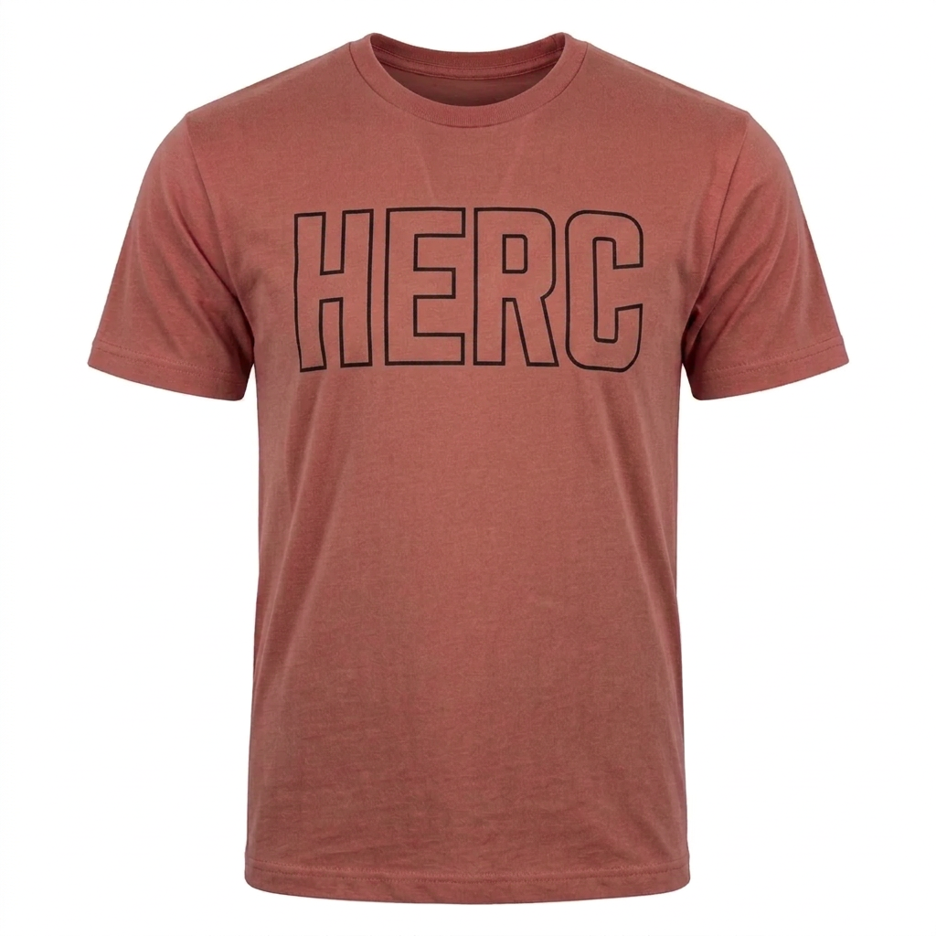 Outline HERC Solid Coral Black print