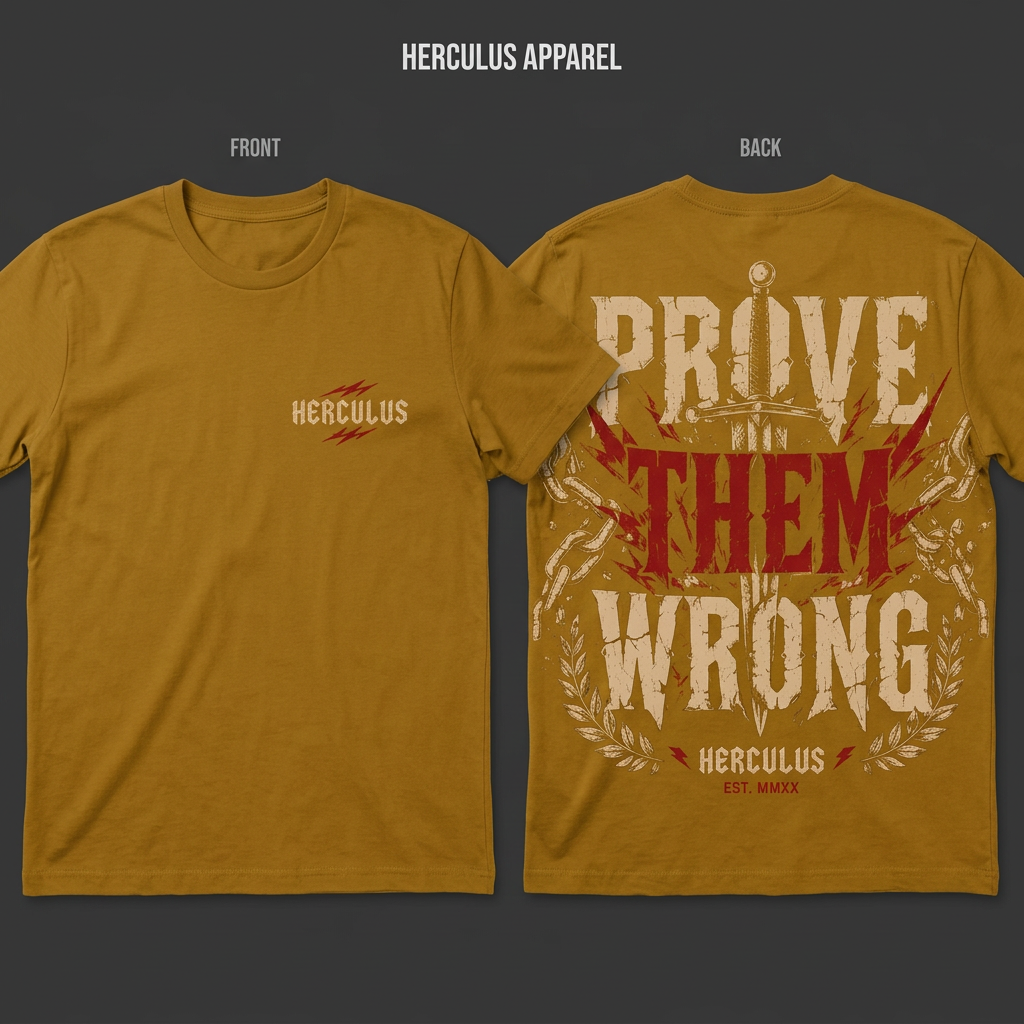 Prove Them Wrong gold shirt front and back mockup