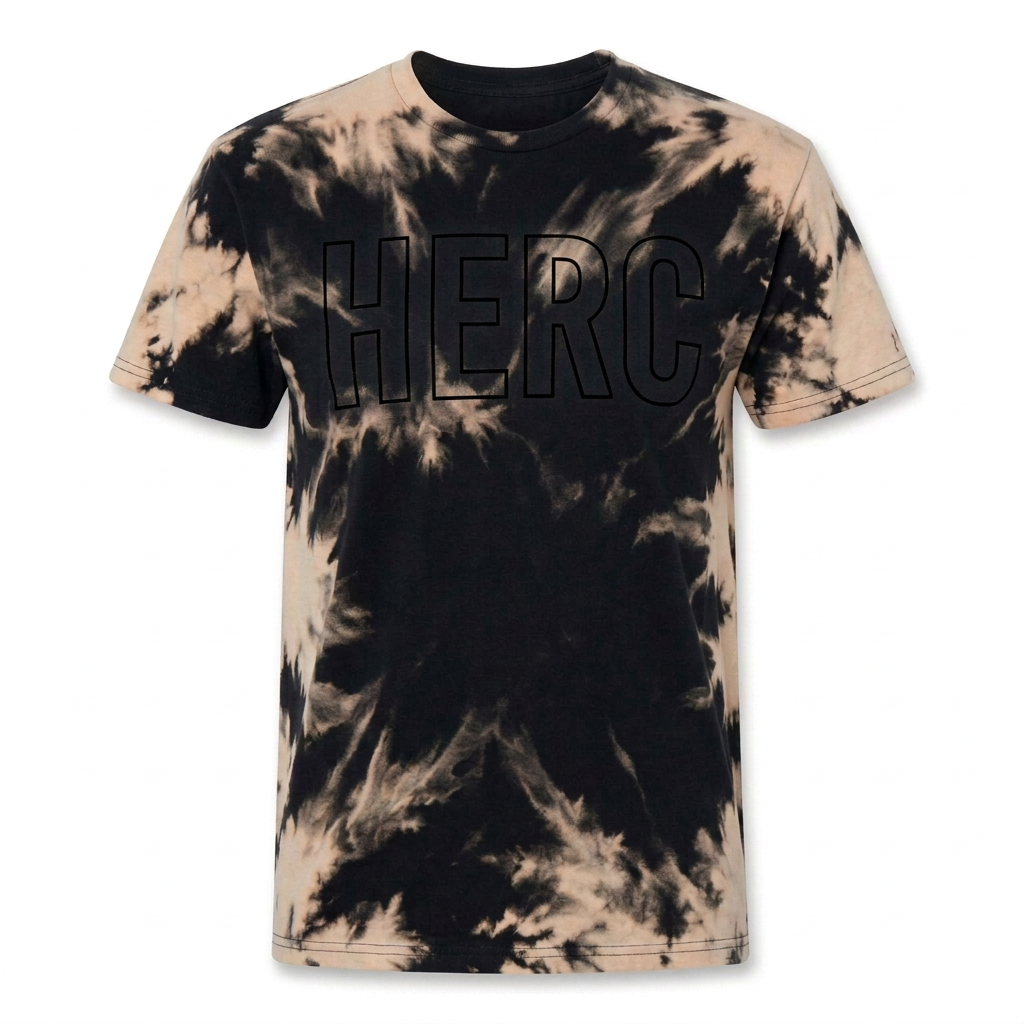 Soft-wash Bleached Outline HERC with Black print
