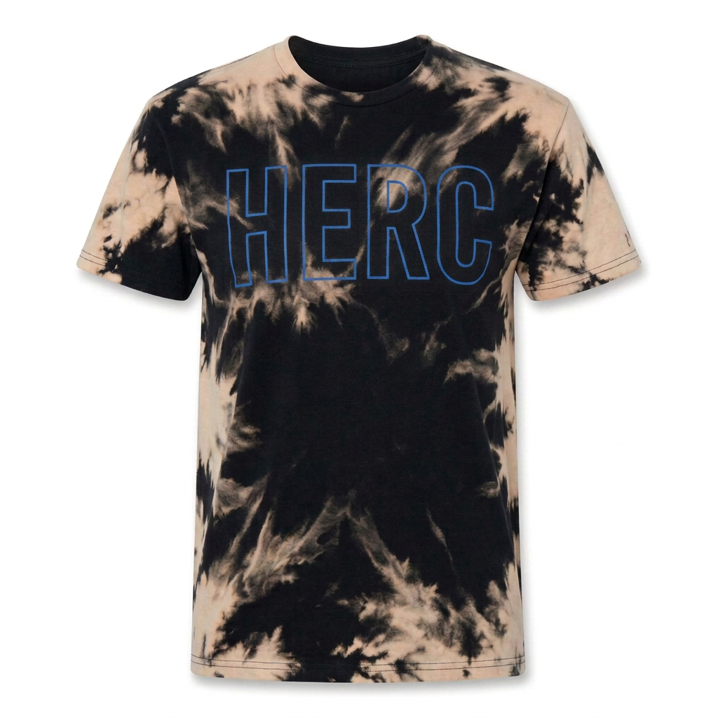 Soft-wash Bleached Outline HERC with Blue print